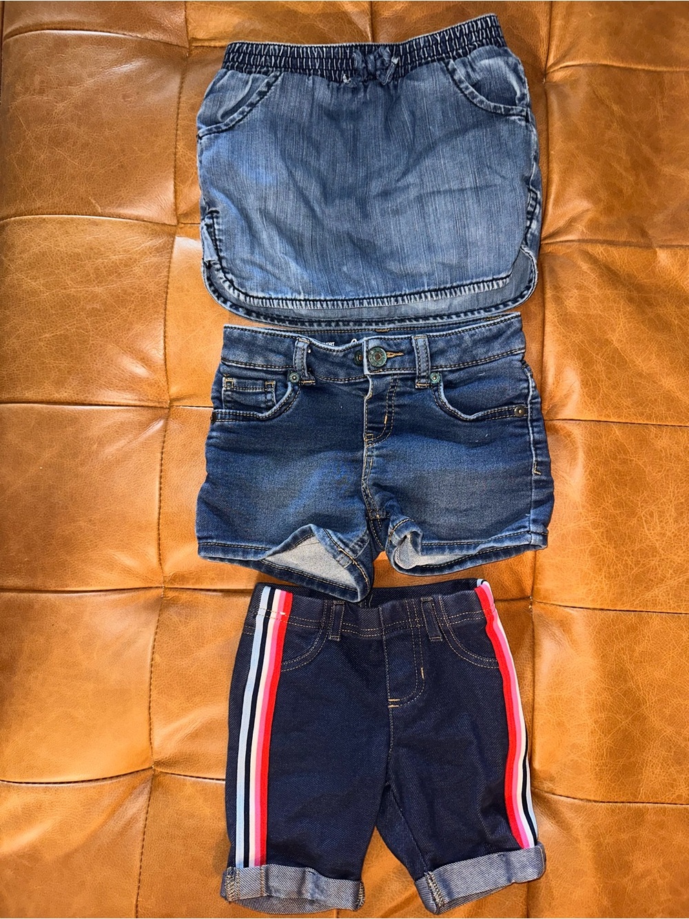 Kids Denim Shorts/Skirt Trio - Blue